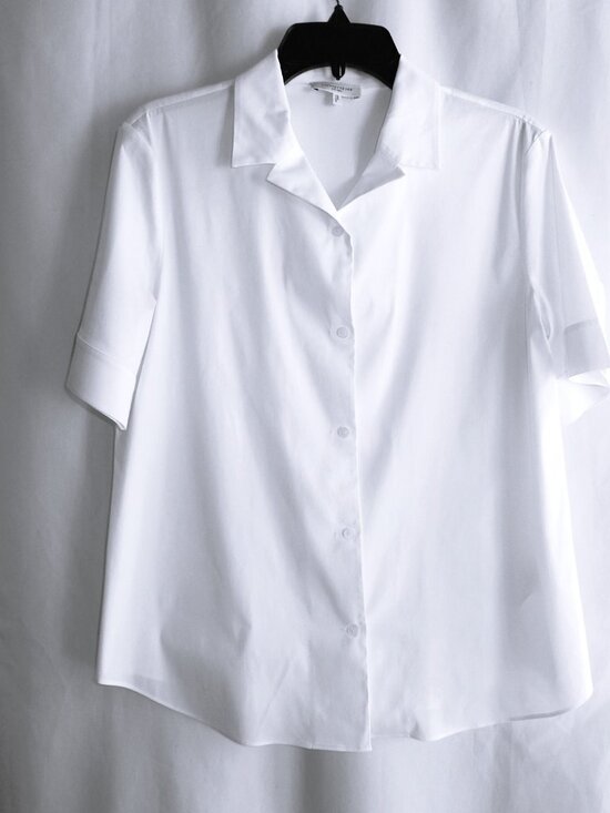 Lafayette 148 New York Tops - Lafayette 148 New York White Short Sleeve Blouse in Size 10